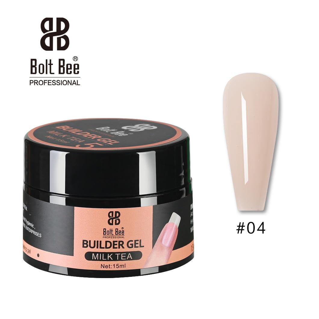 BOLT BE UV/LED Hard Builder Gel for Nail Extensions & Strengthening - Sculpting Color Gel Polish (4 Colors) - Perfect for Salon Professionals & DIY Nail Art at Home