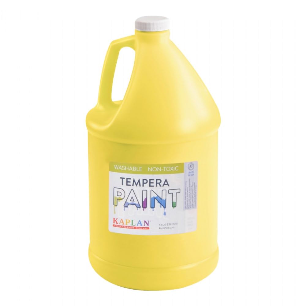 Kaplan Early Learning Kaplan Kolors Washable Tempera Paint - Set of 6 Vibrant Colors (1 Gallon Each) for Kids' Art Projects, Classroom Activities & DIY Crafts