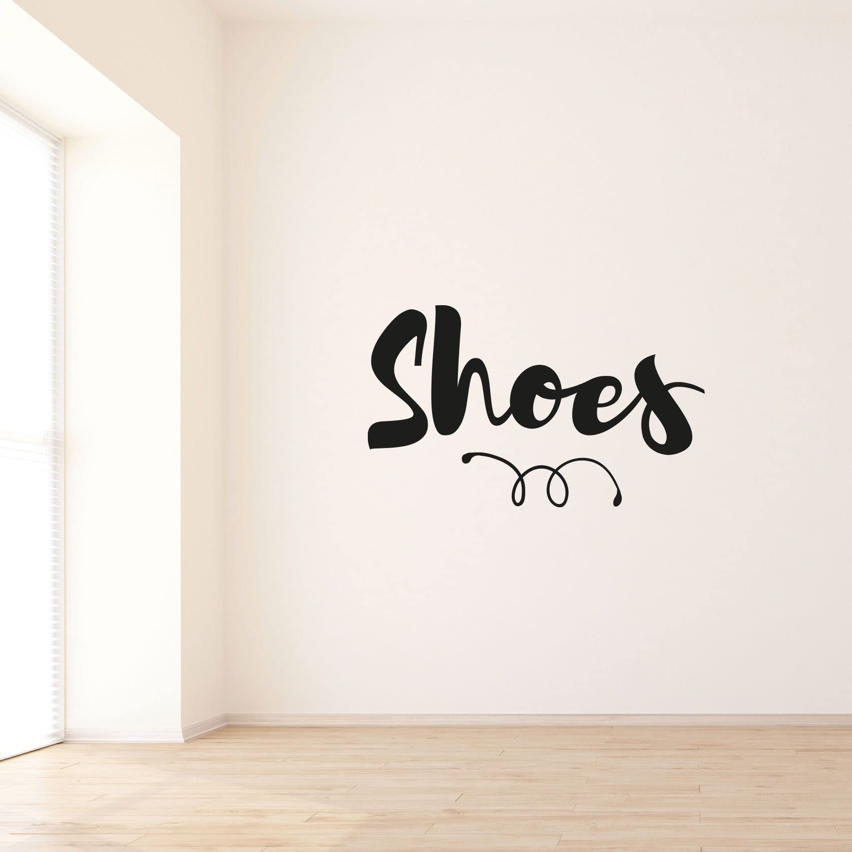 Fashion Vinyl Wall Decal Sticker - 8x20 Inch Shoe Closet Storage Organizer Label for Dressing Room, Wardrobe & Cabinet - Perfect for Home Organization and Stylish Closet Decor