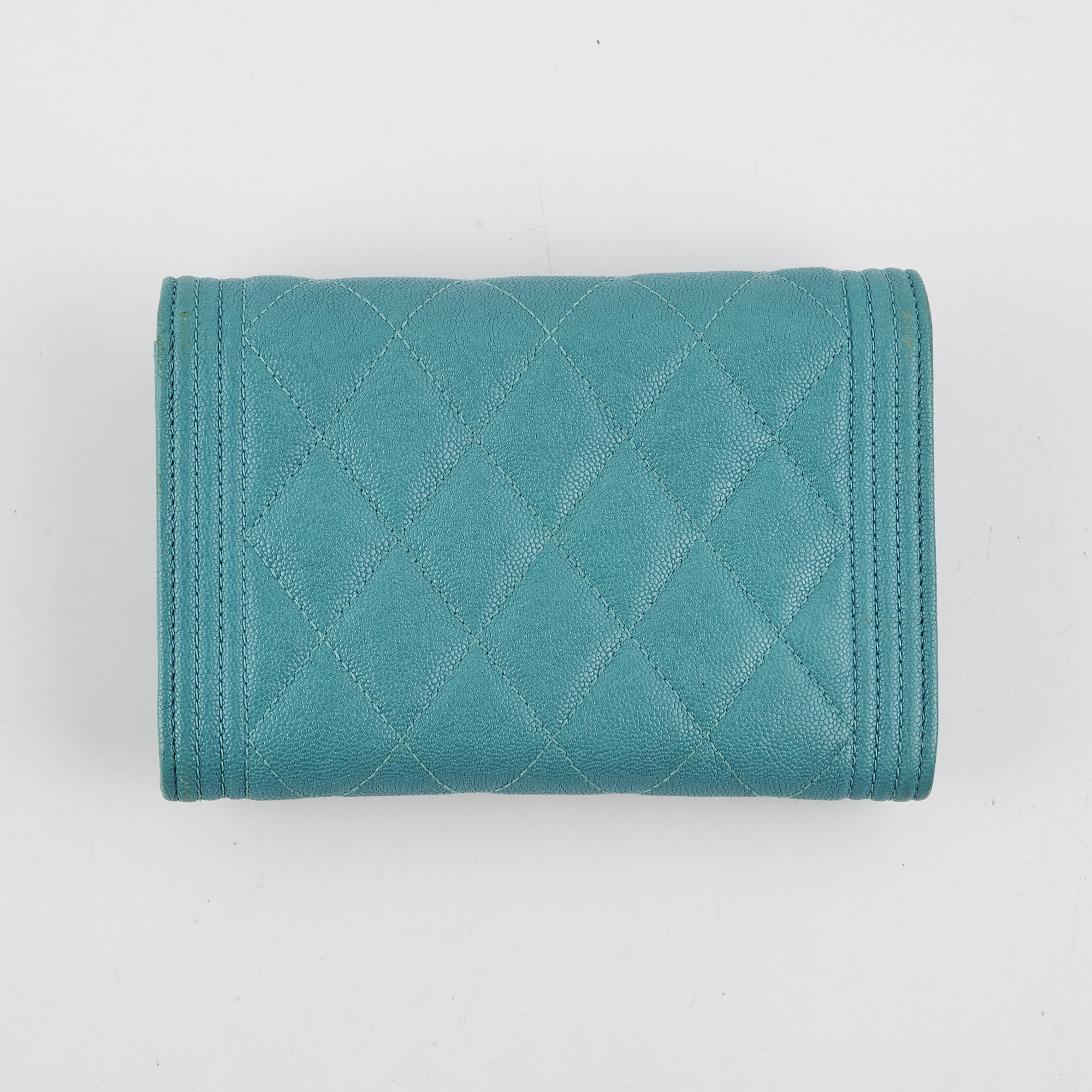 Chanel Boy Caviar Leather Turquoise Blue Medium Flap Bag 28cm - Luxury Designer Handbag for Women, Perfect for Parties, Dating & Special Occasions