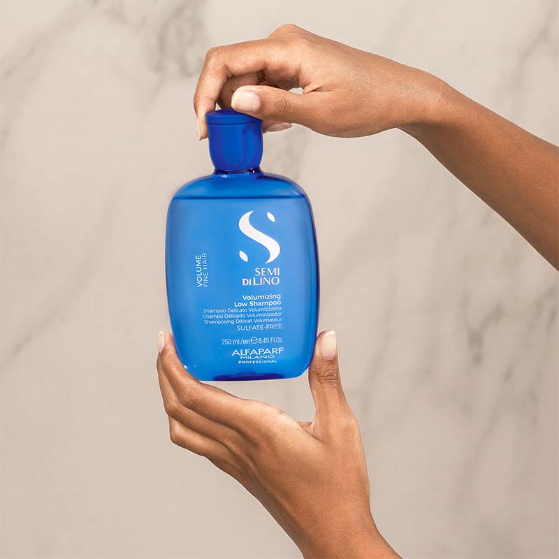 Alfaparf Semi Di Lino Volume Volumizing Low Shampoo for Fine Flat Hair - Sulfate Free Hair Thickening Shampoo for Daily Use at Home & Salon