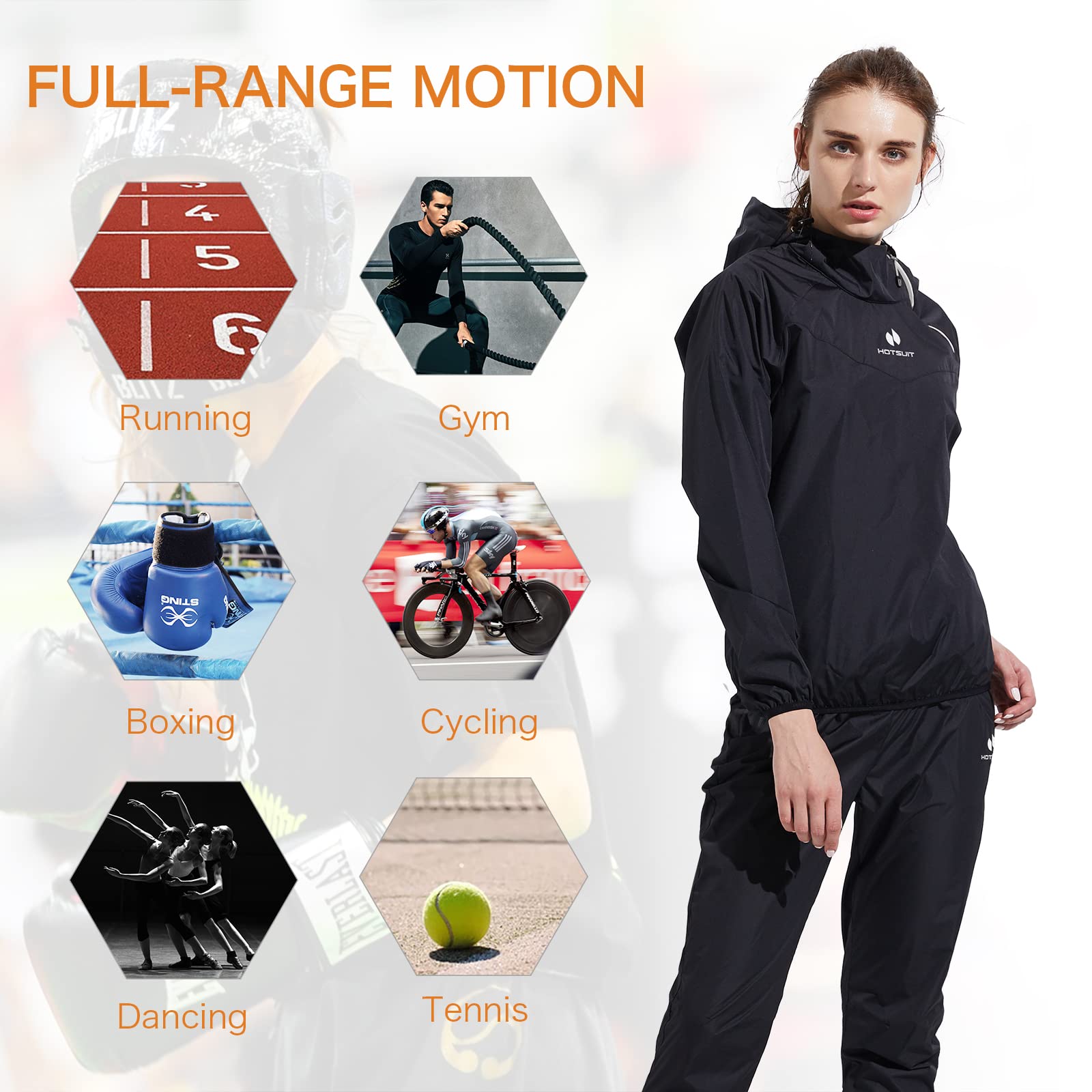 HOTSUIT Women's Sauna Suit for Weight Loss - Sweat Workout Jacket for Boxing, Gym & Fitness Training | Perfect for Home Exercise, Running & Hot Yoga Sessions