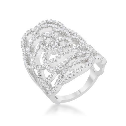 1.25ct CZ Rose Gold Rhodium Filigree Cocktail Ring for Women - Elegant Vintage Style Jewelry for Parties, Weddings & Special Occasions