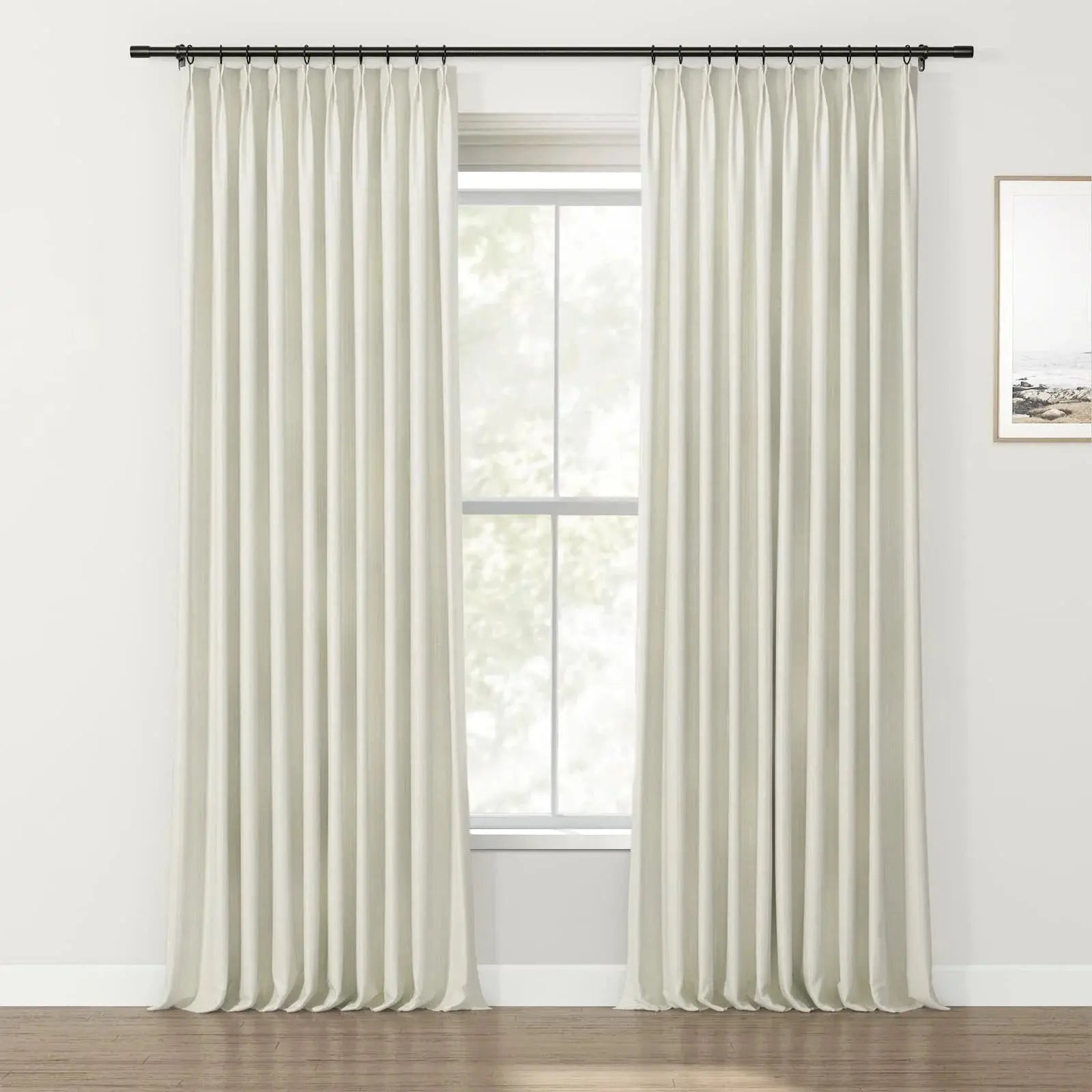 Lydia Solid Jacquard Pleated Curtains - Elegant Window Treatments for Living Room, Bedroom & Home Decor
