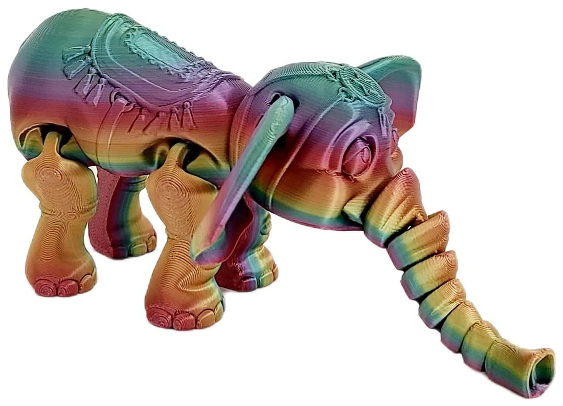 Flexible Articulated Fidget Toys for Stress Relief - Rainbow & Elephant Design - Perfect for ADHD, Anxiety, Office & Classroom Use