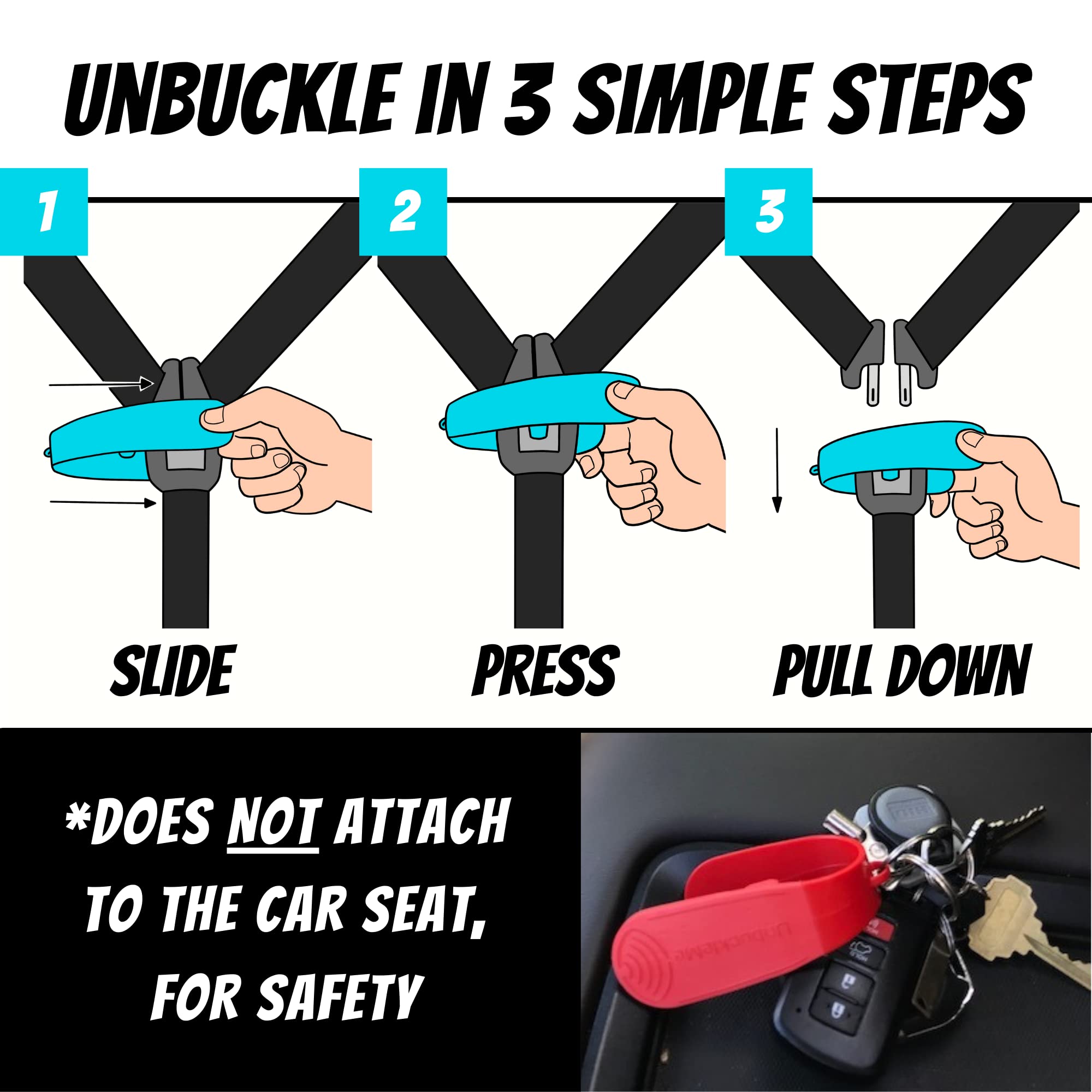 UnbuckleMe Car Seat Buckle Release Tool - Purple & Blue 2 Pack - Easy Car Seat Buckle Opener for Parents & Caregivers - Perfect for Quick Child Safety Seat Release in Cars, SUVs & Minivans