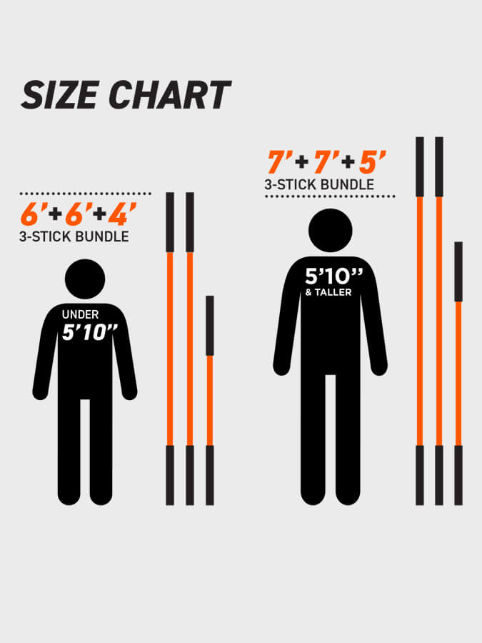 Stick Mobility Individual Stick Bundles - Portable Fitness Equipment for Home & Gym Workouts - Improve Flexibility, Strength & Mobility Training