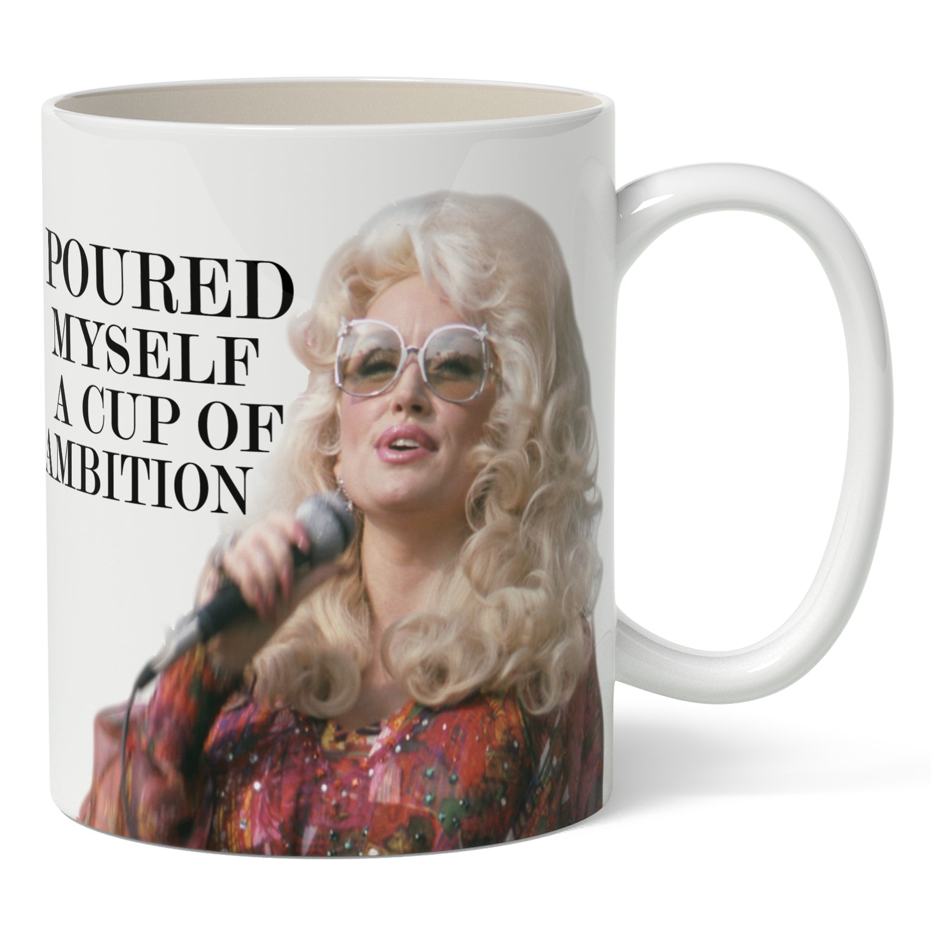 Dolly Parton 'Cup of Ambition' Coffee Mug - Inspirational Gift for Women, Office & Home Use - Perfect for Coffee, Tea & Hot Drinks