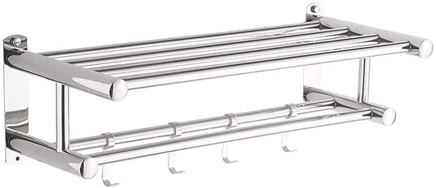 Stainless Steel Wall Mounted Towel Rack Holder for Bathroom & Kitchen - 40cm Punch-Free Design | Space-Saving & Durable for Hand Towels, Dish Towels & Bath Accessories