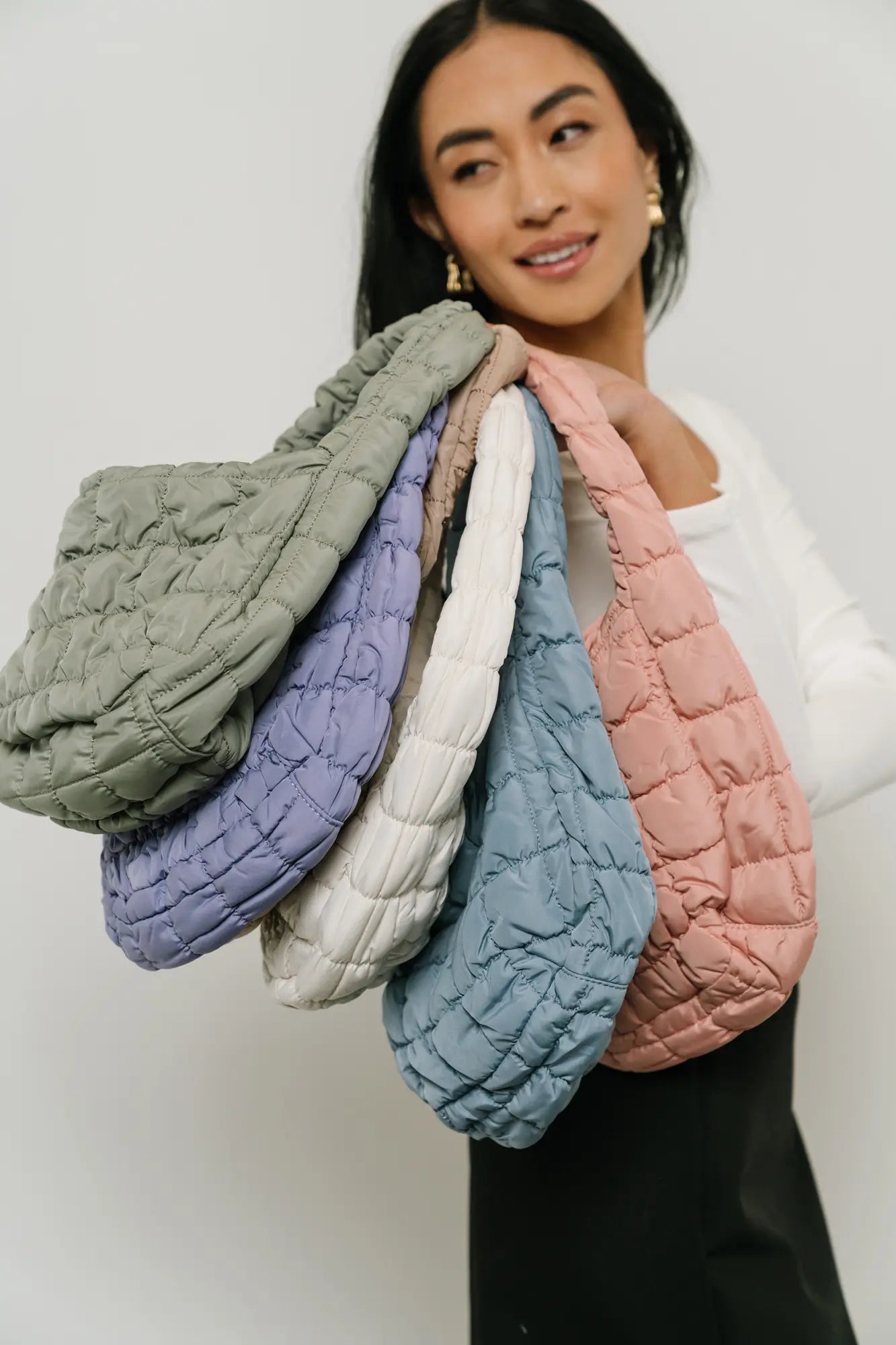 Julia Quilted Crossbody Bag in Sage Green - Stylish Women's Shoulder Purse for Work, Travel & Everyday Use