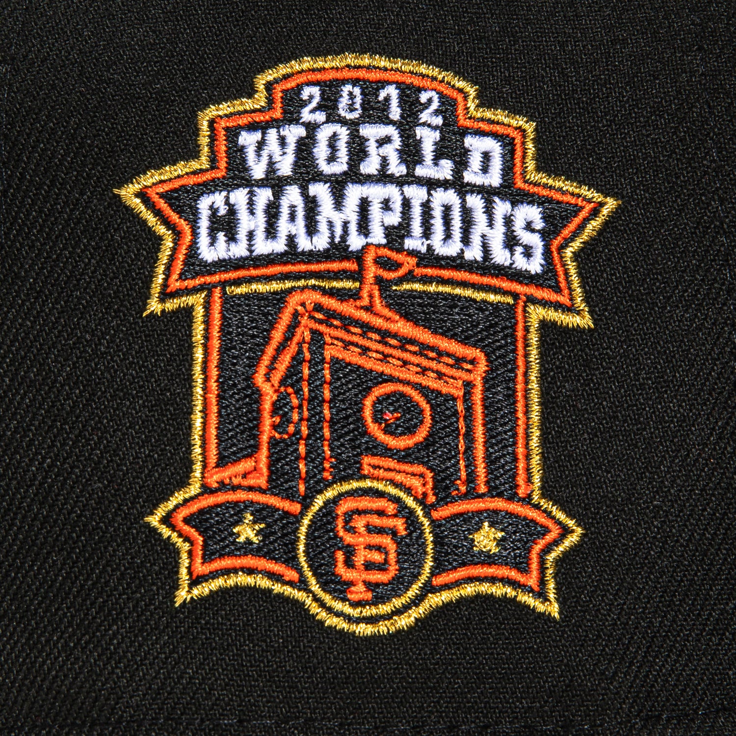 New Era 59Fifty San Francisco Giants 2012 World Series Champions Embroidered Patch Snapback Hat - Black | Official MLB Licensed Baseball Cap for Fans & Collectors | Perfect for Games, Tailgating & Everyday Wear