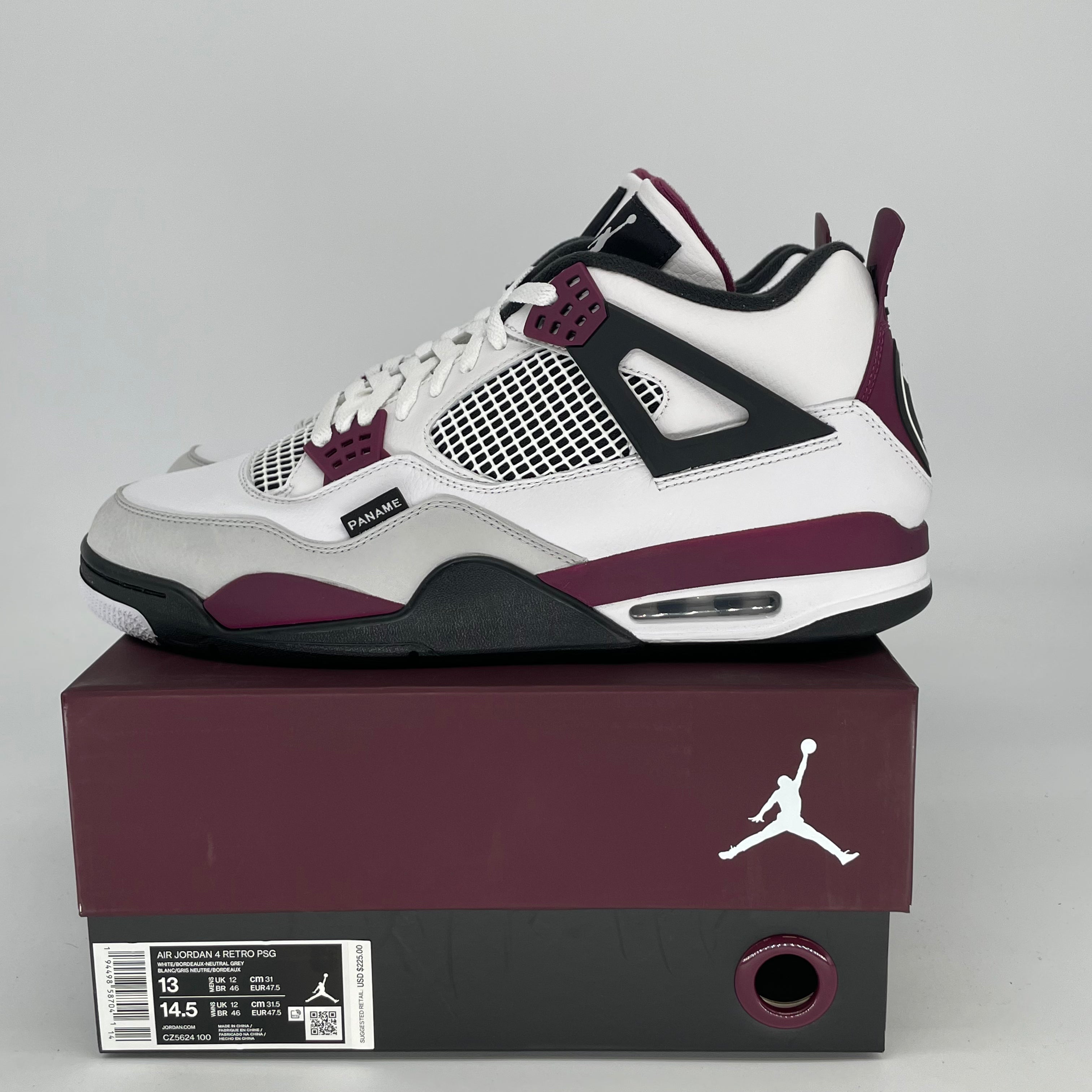 AIR JORDAN 4 PSG Paris Saint Germain Basketball Shoes Men's Size 13 - CZ5624 100 Authentic Sneakers for Sports & Streetwear Fashion