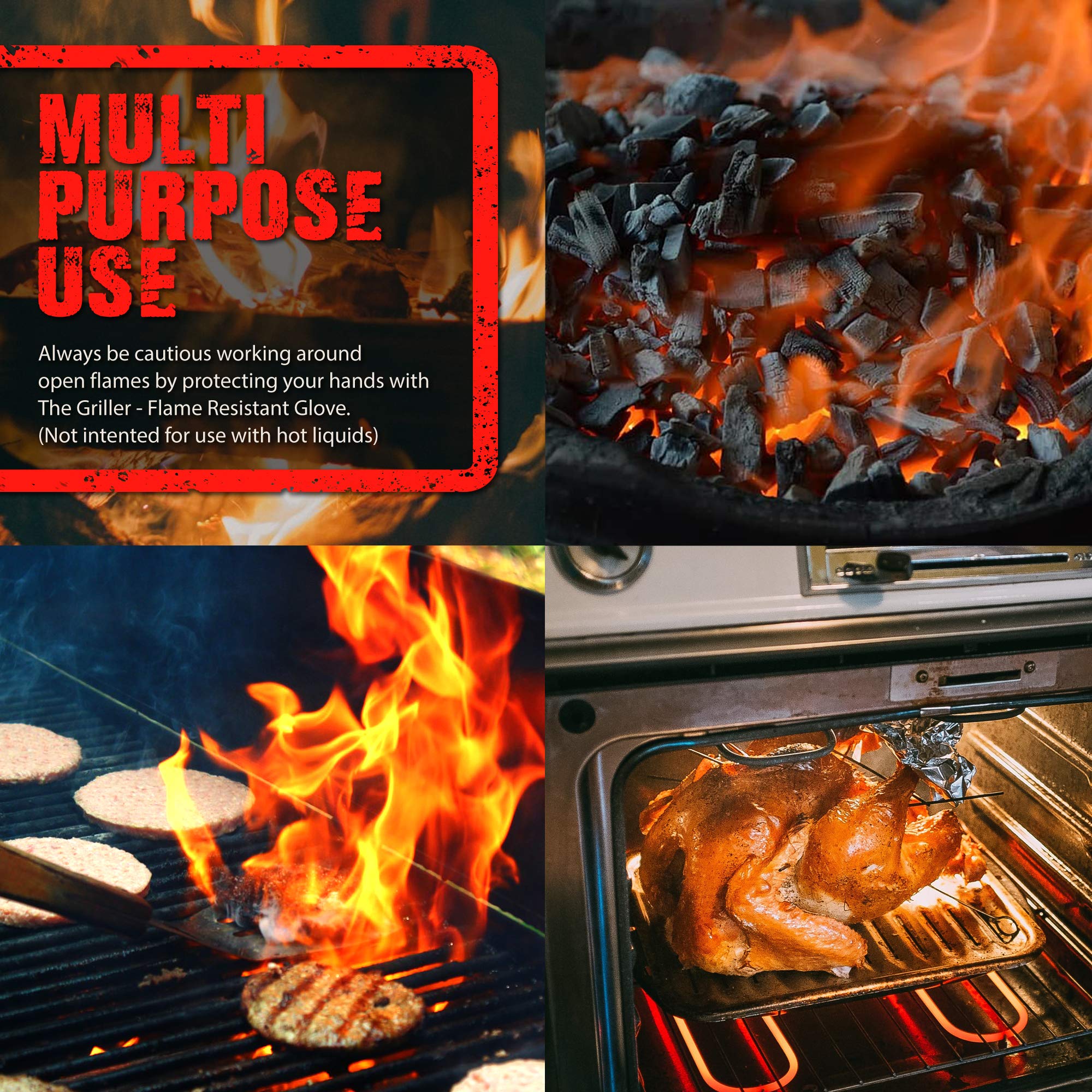 Heat Resistant BBQ Gloves for Grilling & Baking - Extra Grip Silicone Oven Mitts for Cooking, Kitchen & Outdoor Use | Perfect for Barbecue, Camping & Hot Food Handling