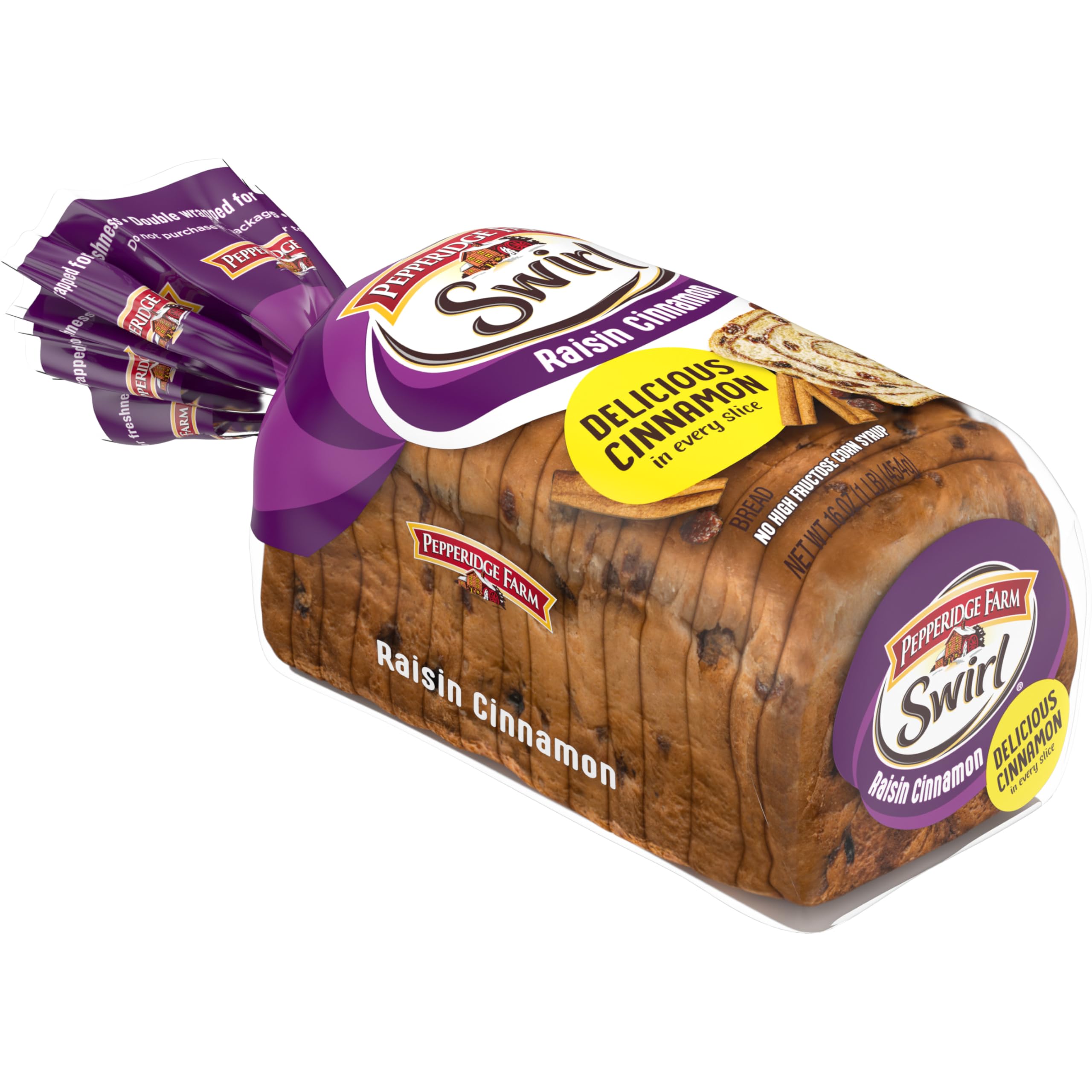 Pepperidge Farm Raisin Cinnamon Swirl Breakfast Bread - 16 Oz Loaf | Soft & Sweet Cinnamon Raisin Bread for Breakfast, Toast, French Toast & Snacks