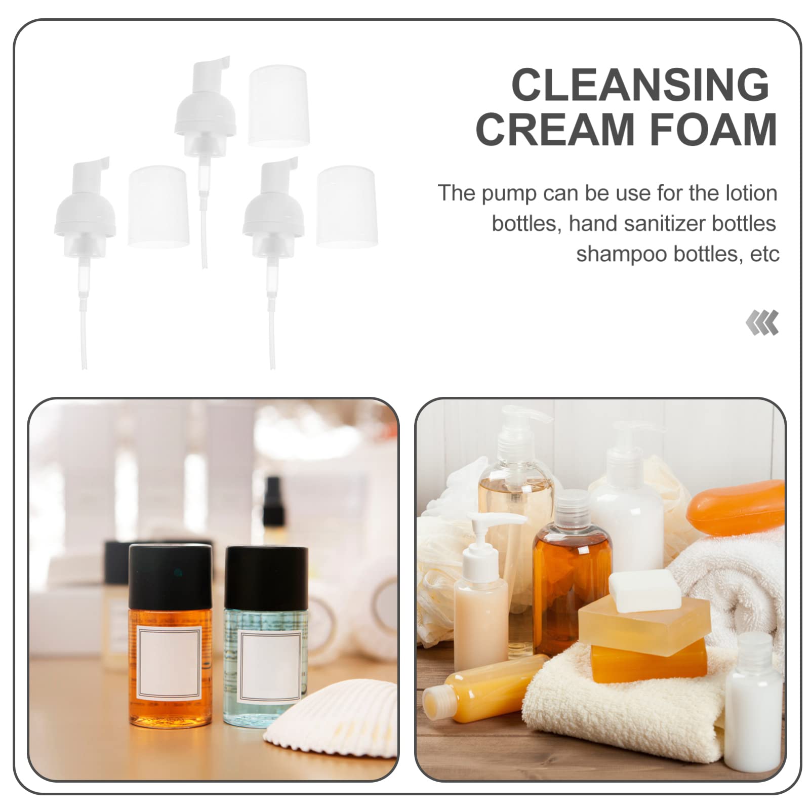 Healifty 3Pcs Foaming Soap Dispenser Pump Replacement Heads - 1.8 x 6.6 Inch Foam Soap Bottle Lids for Hand Soap & Lotion - Perfect for Bathroom, Kitchen & Travel Use