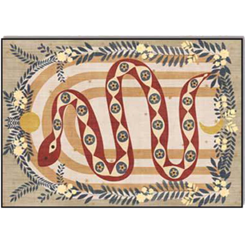 Vintage Abstract Art Area Rug - Soft Non-Slip Indoor/Outdoor Carpet for Farmhouse, Bedroom, Living Room, Kitchen & Courtyard - Reptile Decor Runner Mat (3'x6', Brown) - Perfect for Boho Decor, Home Staging & Cozy Spaces