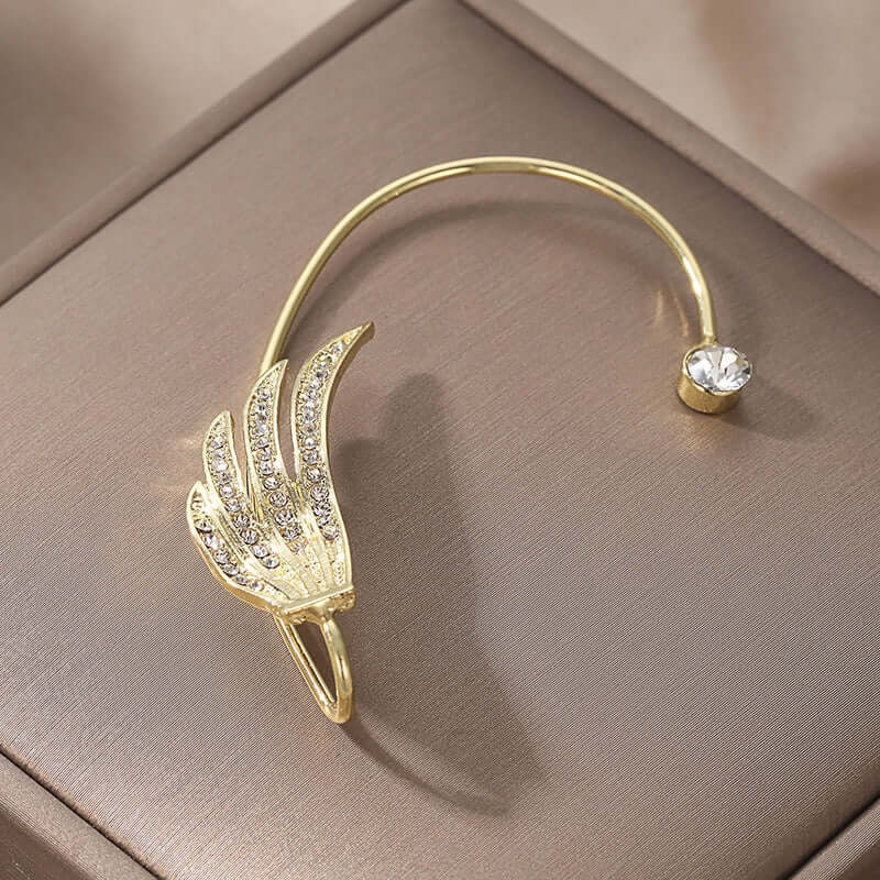No-Piercing Phoenix Wings Diamond Ear Cuff Ear Crawler for Women - Elegant Clip-On Earrings for Parties & Special Occasions | EC1024