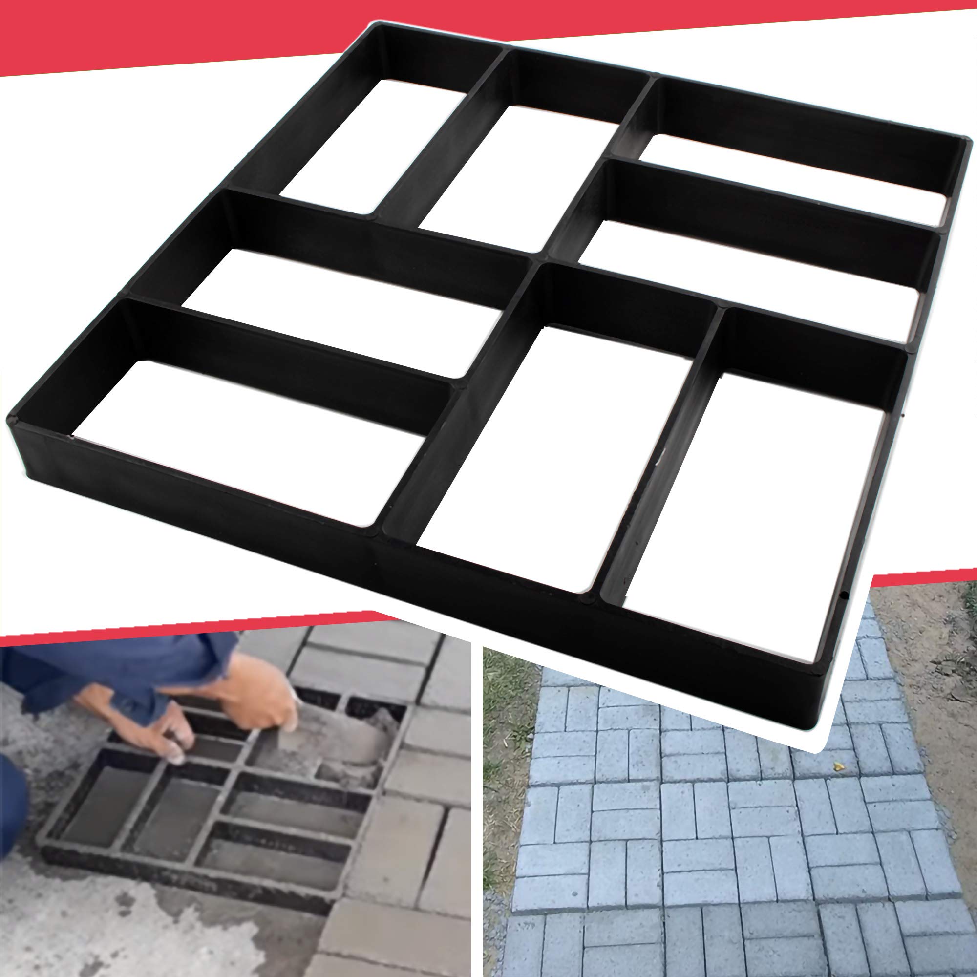 8-Grid Reusable Concrete Walk Maker Mold - 15.7