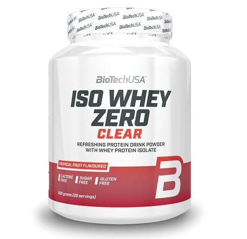 BioTechUSA Iso Whey Zero Clear Protein Powder - Tropical Fruit Flavor, 500g | Low-Carb, Lactose-Free Whey Isolate for Post-Workout Recovery & Muscle Growth