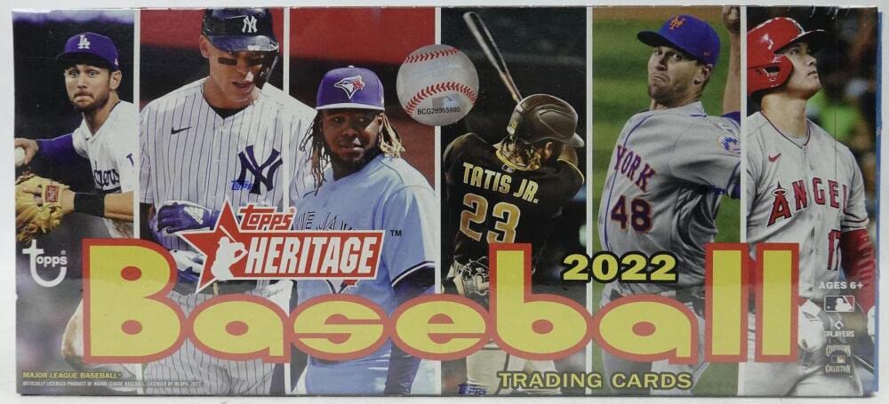 2022 Topps Heritage Baseball Hobby Box - 24 Packs with 9 Cards Each (Includes 1 Autograph or Relic Card) | Perfect for Collectors, Investors, and Baseball Fans | Great for Gifts, Trading, and Display