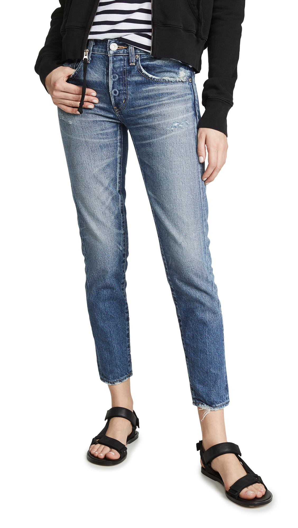 MOUSSY VINTAGE Women's MV Vienna High Waist Tapered Jeans - Slim Fit Denim Pants for Casual Outfits & Streetwear Fashion