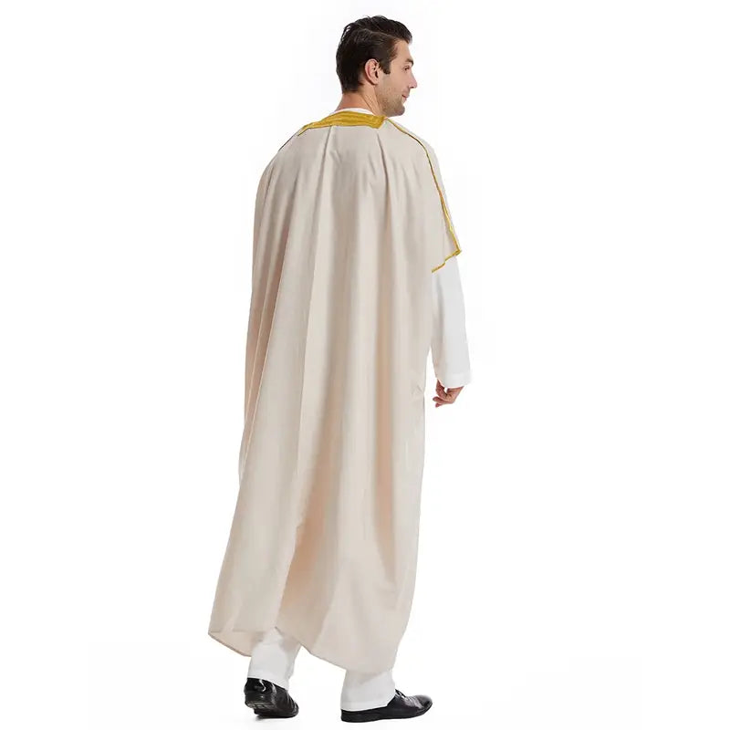 Premium Middle Eastern Arab Men's Sheikh Bisht - Traditional Embroidered Robe for Weddings, Festivals & Special Occasions