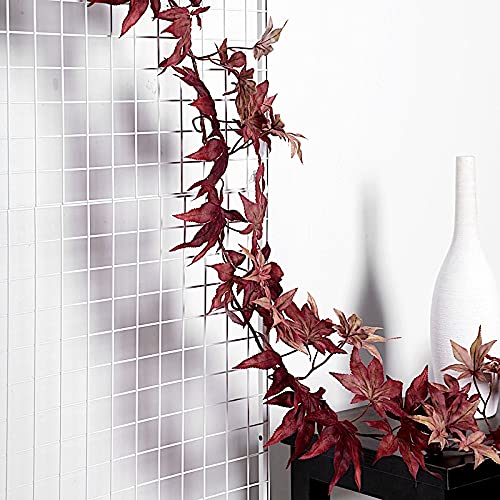 70-Inch Burgundy Artificial Fall Maple Leaf Garland - Faux Autumn Foliage for Wedding, Party & Reception Decor - Home & Event Decoration Supplies