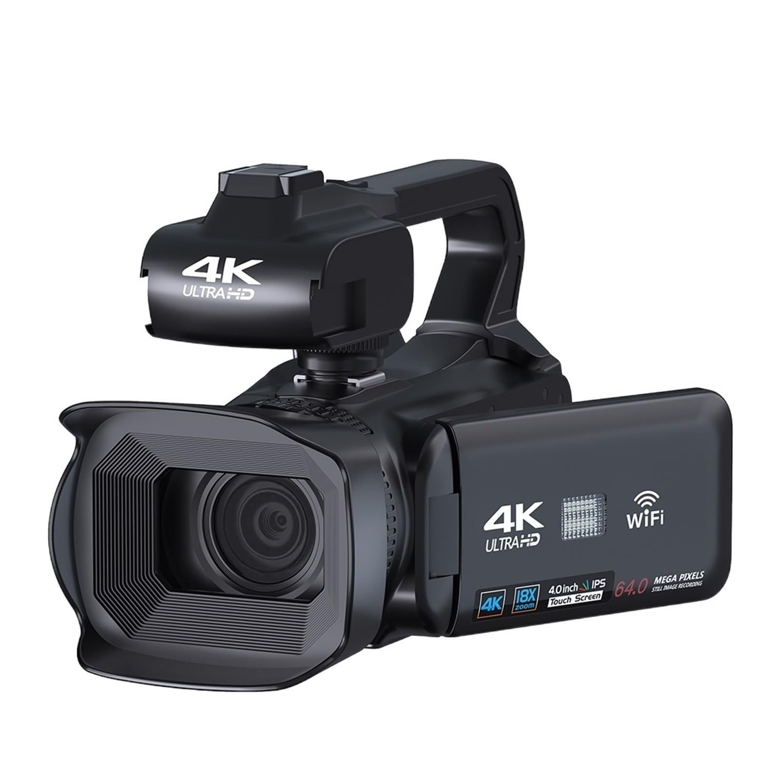 4K UHD Rotating Touch Screen Vlog Camera - 64MP WiFi Webcam with Auto Focus for YouTube Livestreaming & Content Creation (Includes 32GB SD Card) - Perfect for Vlogging, Live Streaming, and Social Media Content