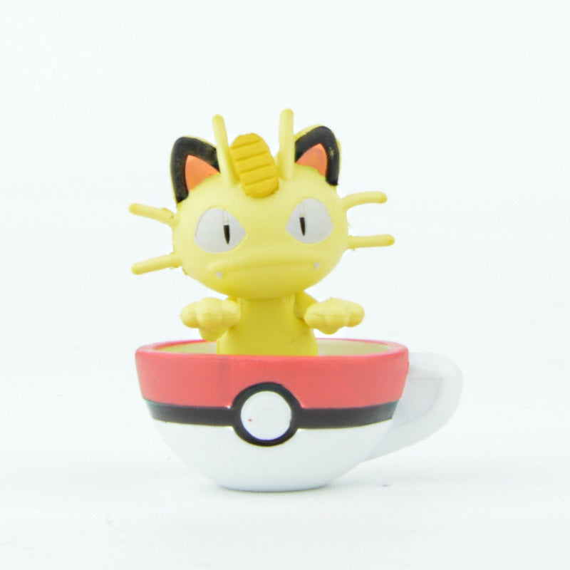 Pokemon Tea Cup Time Bandai Mascot 2 Inch Mini Figure - Cute Collectible Toy for Anime Fans, Perfect for Desk Decor, Party Favors & Gift Giving