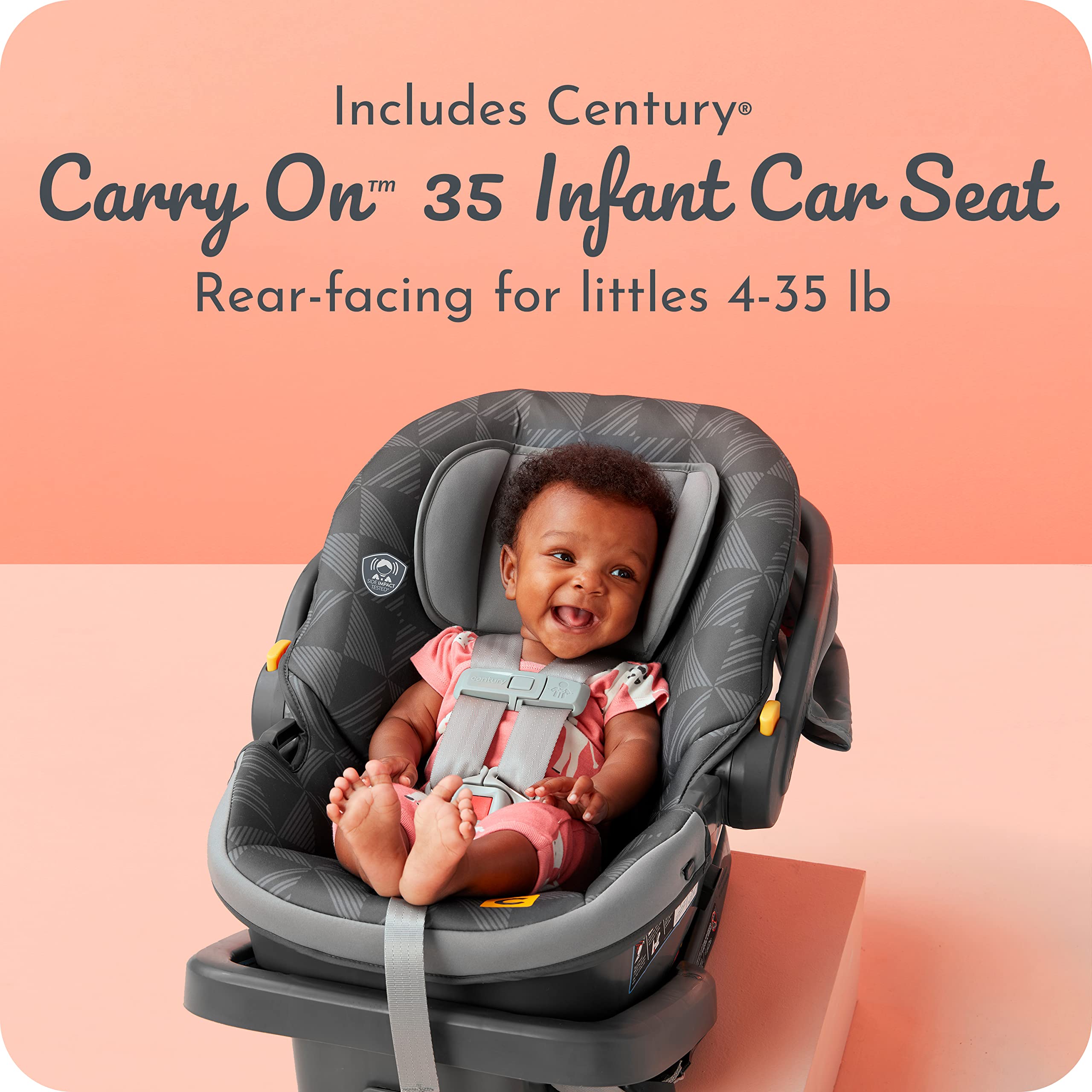 **Century Stroll On 3-Wheel 2-in-1 Lightweight Travel System – Infant Car Seat & Stroller Combo for Newborns | Perfect for Shopping, Travel & Daily Walks**