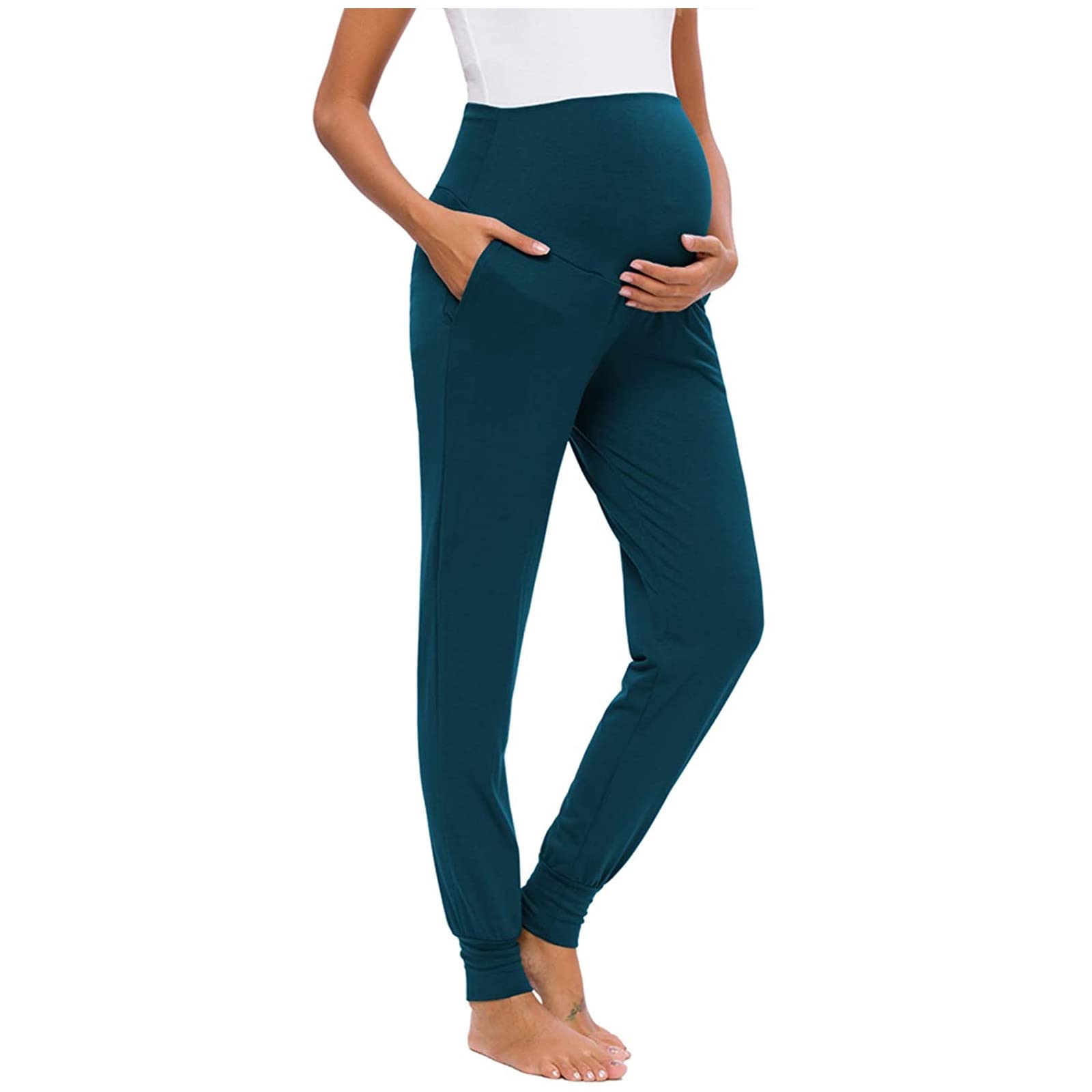 USYFAKGH Women's Maternity Leggings - Over The Belly Pregnancy Yoga Pants for Workout & Running - Soft Stretchy Active Wear Athletic Pants - Perfect for Prenatal Exercise, Yoga, Gym and Daily Comfort