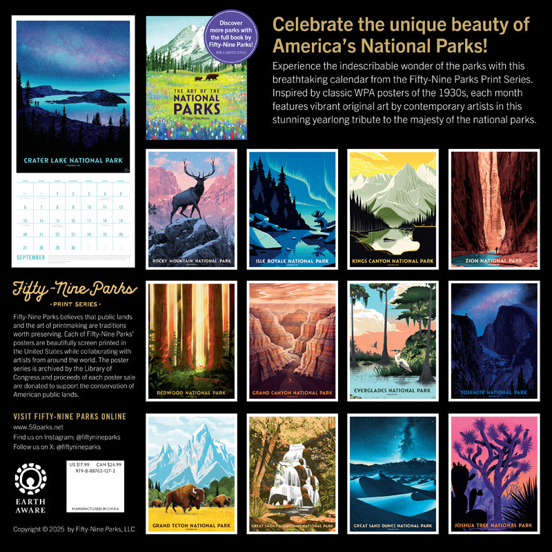 2026 National Parks Wall Calendar - Stunning Nature Photography & Art for Home & Office Decor | Perfect Gift for Nature Lovers & Travel Enthusiasts