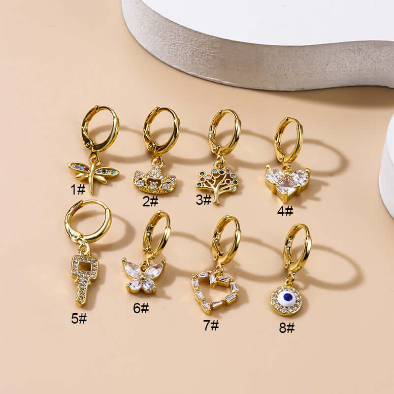 18K Gold Cartilage Huggie Hoop Earrings - Boho Butterfly Hoops for Women | Trendy Cartilage Earrings for Pierced Ears | Perfect for Everyday Wear, Parties & Boho Fashion