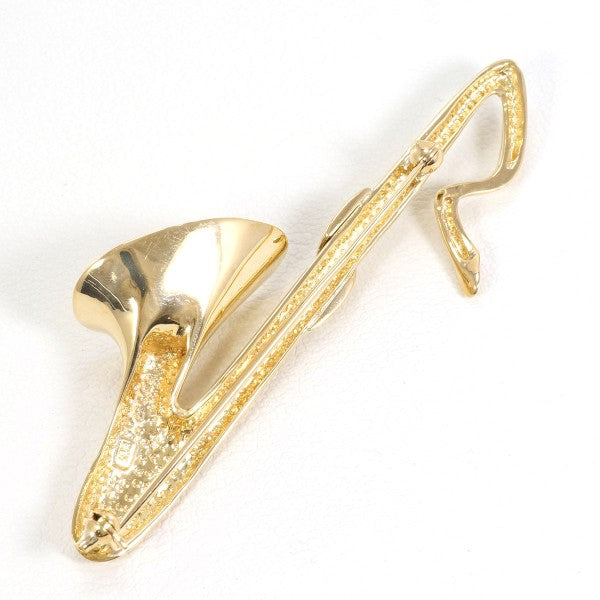 18K Yellow Gold Diamond Brooch Pin - Elegant Vintage Jewelry for Women, Perfect for Weddings, Parties & Special Occasions