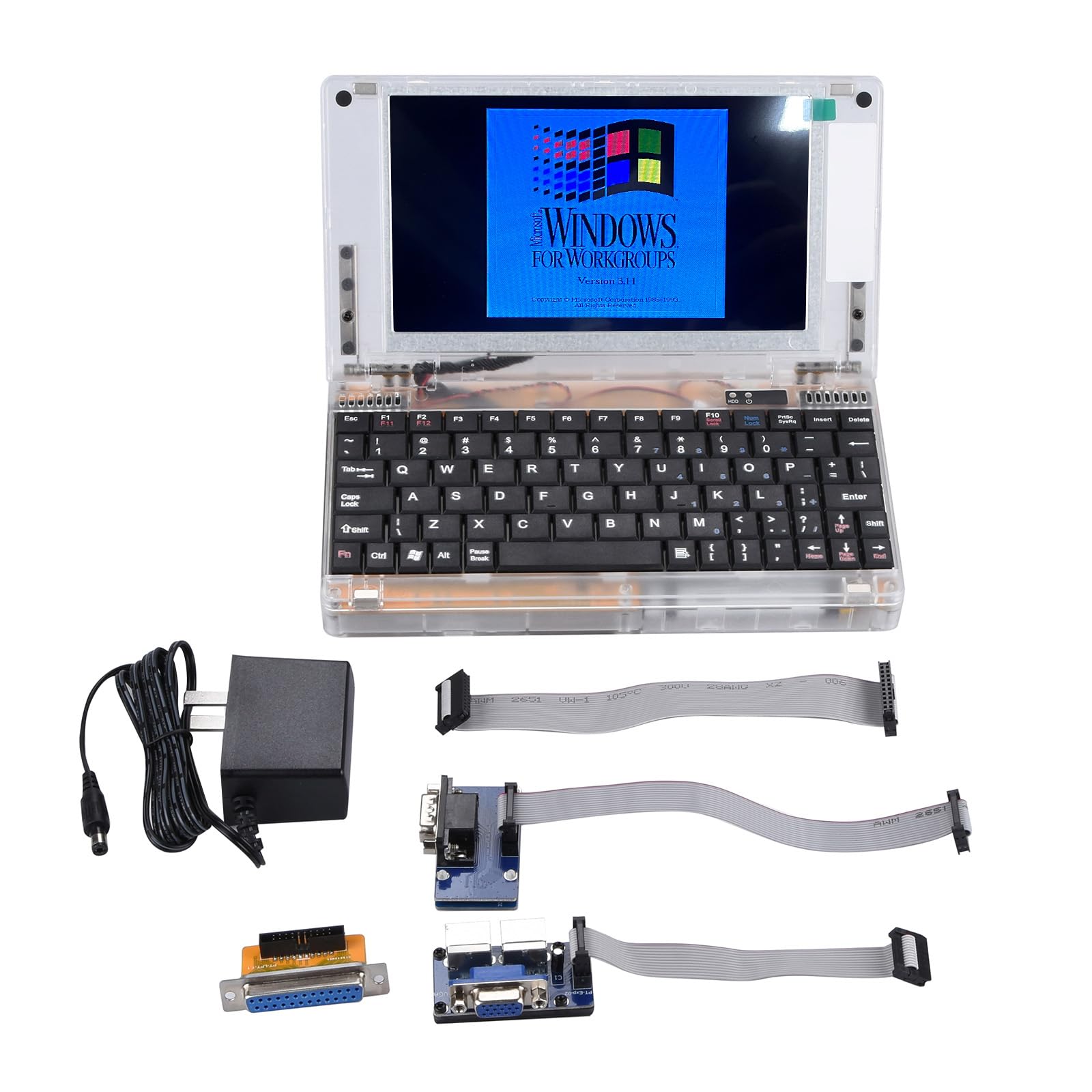 DBEIXIWEI Retro Mini Laptop - Windows 3.11 & MS-DOS 6.22 XT Computer with VGA Card & LCD Screen | Portable Vintage PC for Collectors, Retro Gaming, and Programming Practice | Perfect for Tech Enthusiasts and Nostalgic Computing