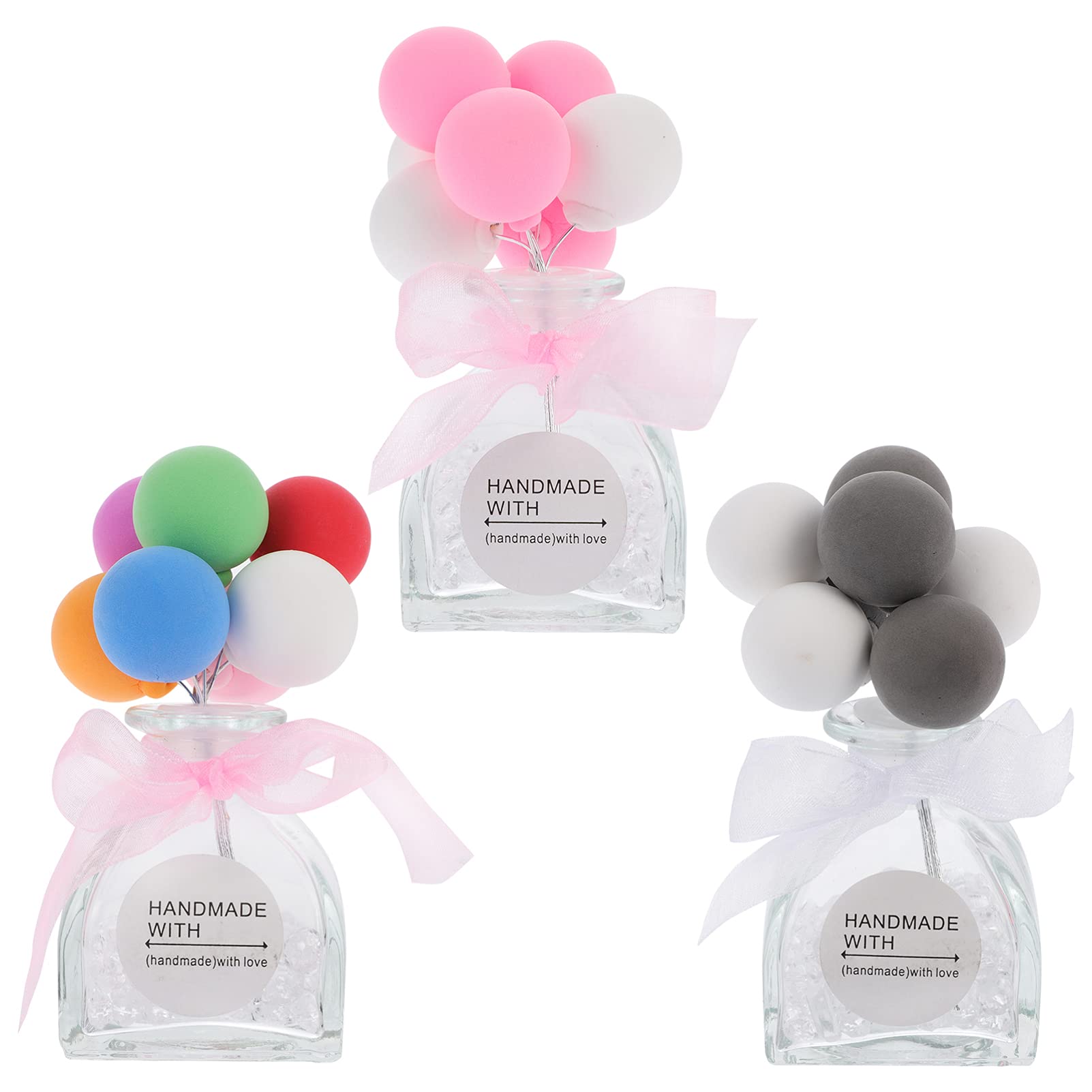 Healifty 3Pcs Car Air Freshener - Aromatherapy Essential Oil Diffuser with Perfume Bottle Balloon Design for Auto Decor | Perfect for Car Interior, Office & Home Fragrance