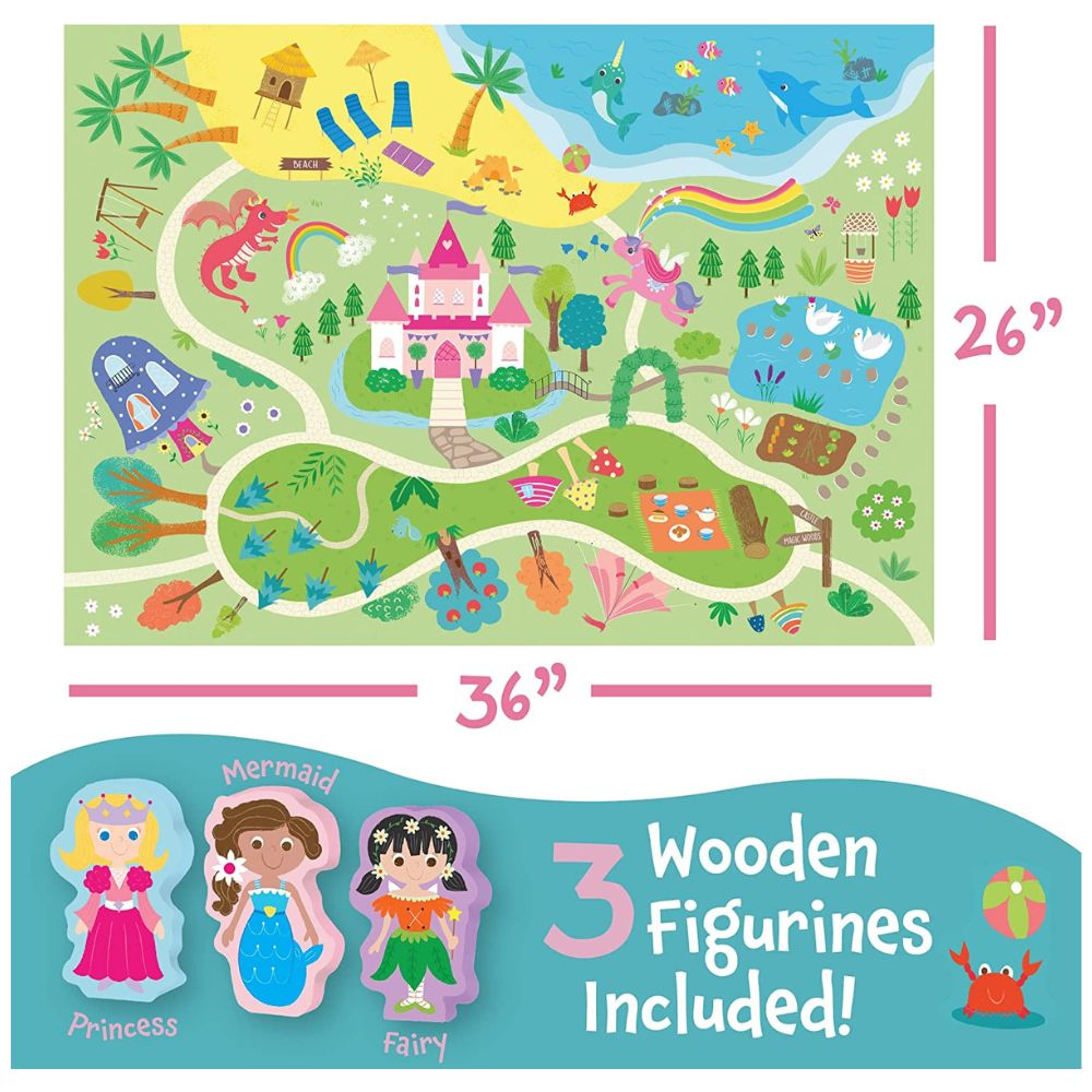 Peaceable Kingdom Fantasy Funland Puzzle & Play Set – Interactive Jigsaw Puzzle for Kids, Family Game Night & Educational Playtime