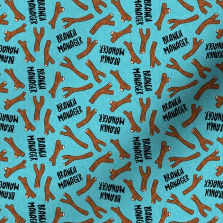 Funny Dog Blue Printed Minky Fabric Fat Quarter - Small Scale Branch Manager Sticks Tree Design - Soft Plush Fabric for Sewing Baby Blankets, Quilt Backing & DIY Crafts (Perfect for Nursery Decor, Pet Accessories & Cozy Home Projects)