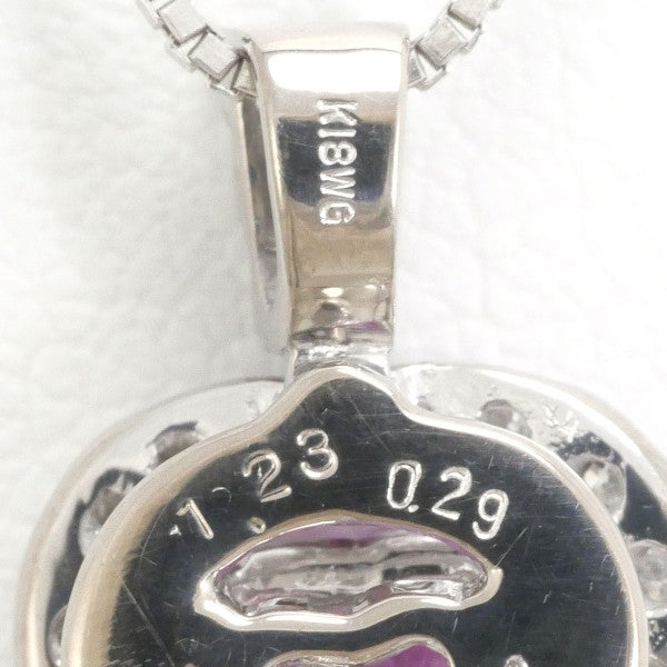 18K White Gold Pink Sapphire & Diamond Necklace - 1.23ct Sapphire & 0.29ct Diamond Pendant for Women, Perfect for Anniversary, Birthday & Valentine's Day Gifts