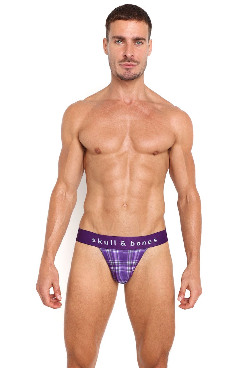Stylish Purple Tartan Plaid Jock Strap - Comfortable Athletic Support for Men - Perfect for Sports, Workouts & Costume Parties