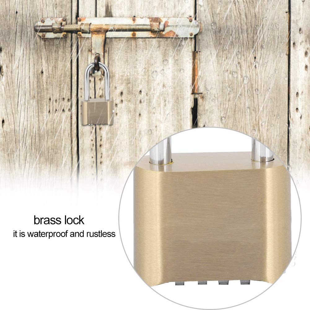 4-Dial Combination Padlock - Brass Travel Luggage Lock with Resettable Code for Suitcases, Backpacks, Lockers & Gym Bags | Secure Your Belongings During Travel, Workouts & Storage