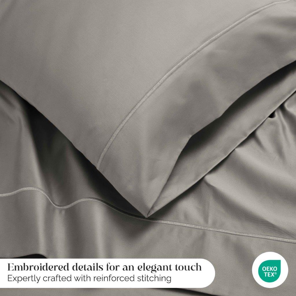 Luxury 1500 Thread Count Egyptian Cotton Sheet Set - Embroidered Marrow Stitch Bedding for Ultimate Comfort | Perfect for Master Bedroom, Guest Room & Hotel Use