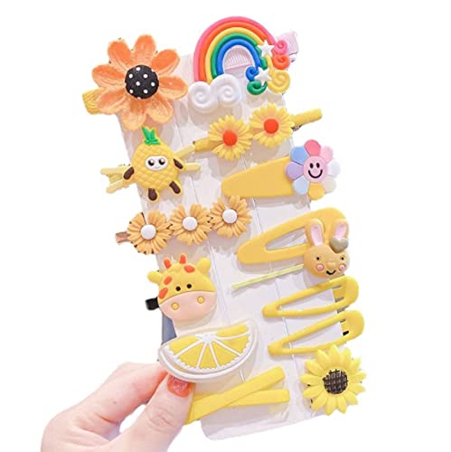 FAMEZA 10 Pcs Rainbow Pearl Hair Clips - Fashion Hair Accessories for Women & Girls, Sweet Hair Clips for Styling, Cute Hairpins for School, Party & Daily Use (Includes 14-Piece Plush Flower Set)