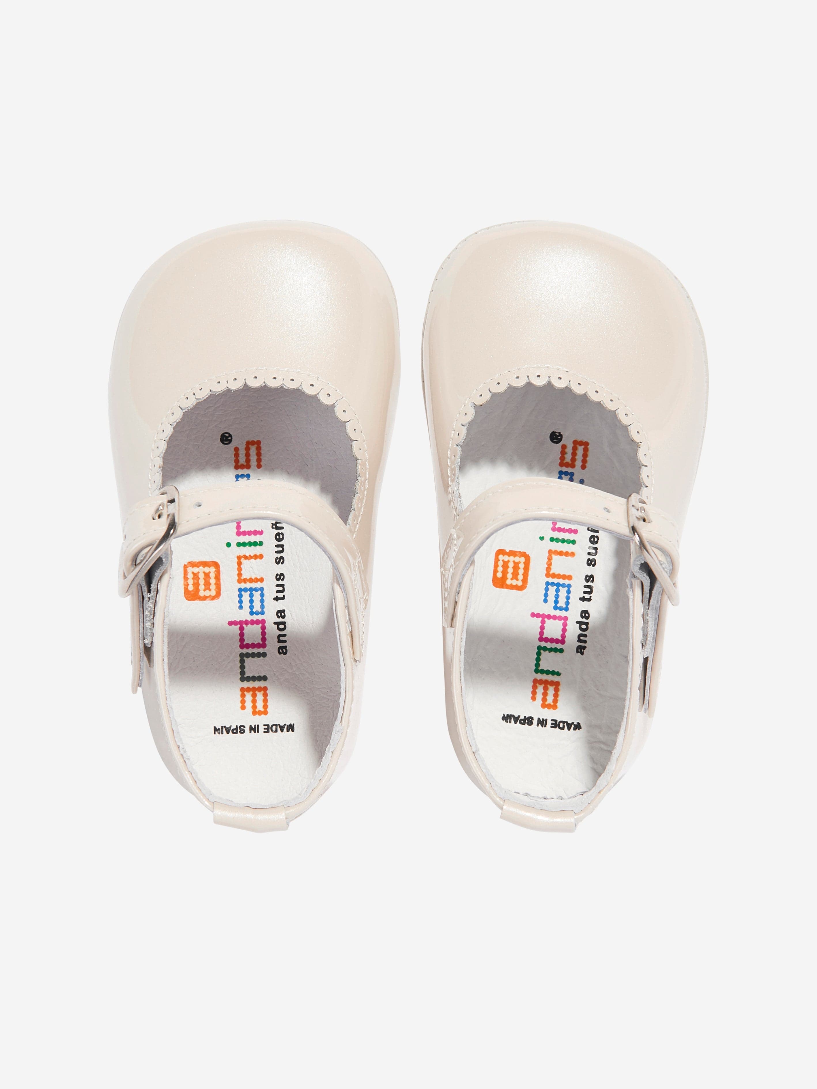 Ivory Leather Mary Jane Shoes for Baby Girls - Perfect for First Steps, Parties & Special Occasions