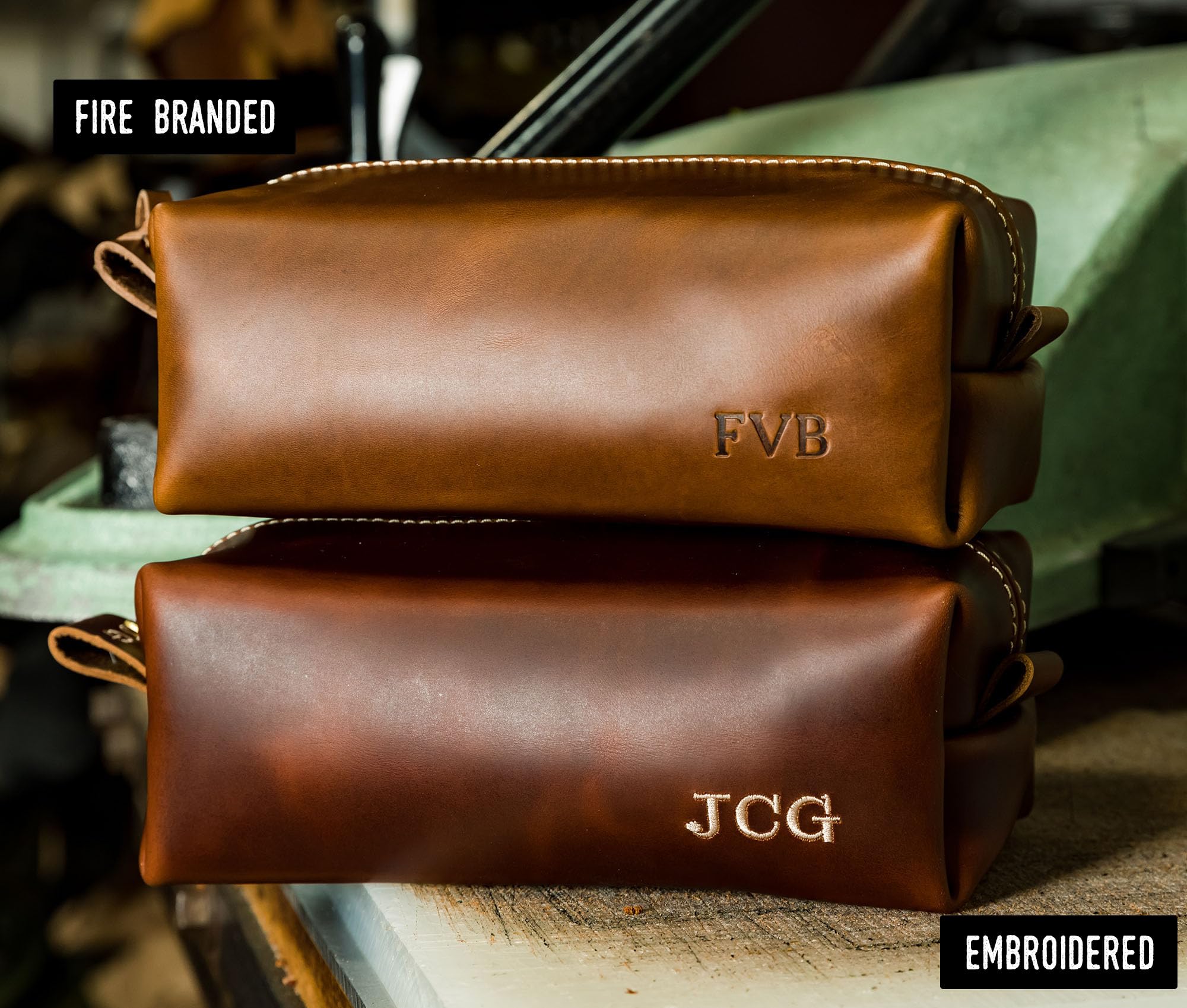 Premium Personalized Leather Dopp Kit Bag for Men - Handcrafted in USA with Lifetime Warranty - Ideal Christmas & Travel Gift for Him - Perfect for Business Trips, Gym Essentials & Weekend Getaways