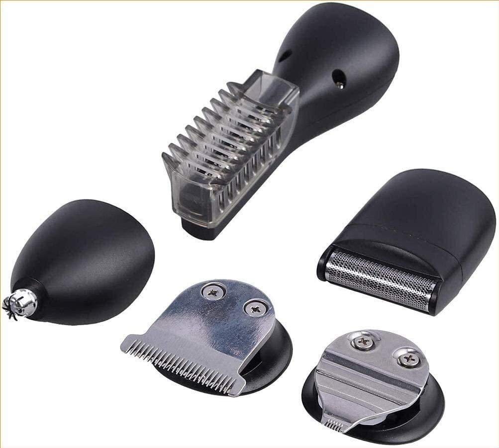 KouRy 6-in-1 Cordless Beard Trimmer for Men | USB Rechargeable Professional Hair Clippers Kit with Body & Nose Trimmer | Multi-Functional Grooming Set for Home & Travel Use