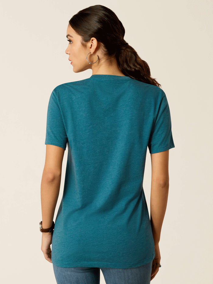 Ariat Women's Sketch Pad T-Shirt - Deep Sea Heather - Comfortable Casual Tee for Everyday Wear, Workouts & Outdoor Activities