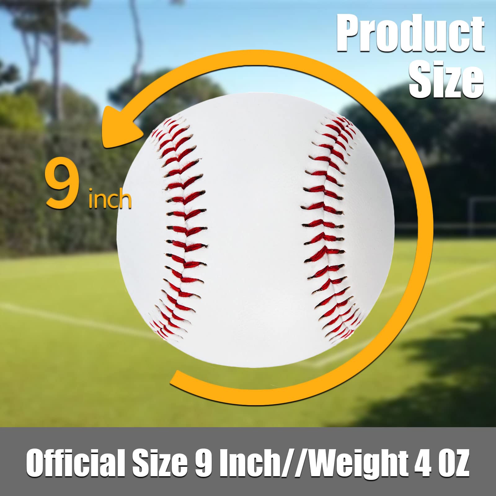 GKK 12 Pack Youth Baseball Training Balls - 9 Inch Unmarked Practice Baseballs for Pitching, Throwing & Autographs (One Dozen) - Perfect for Kids Baseball Practice, Backyard Games & Team Training