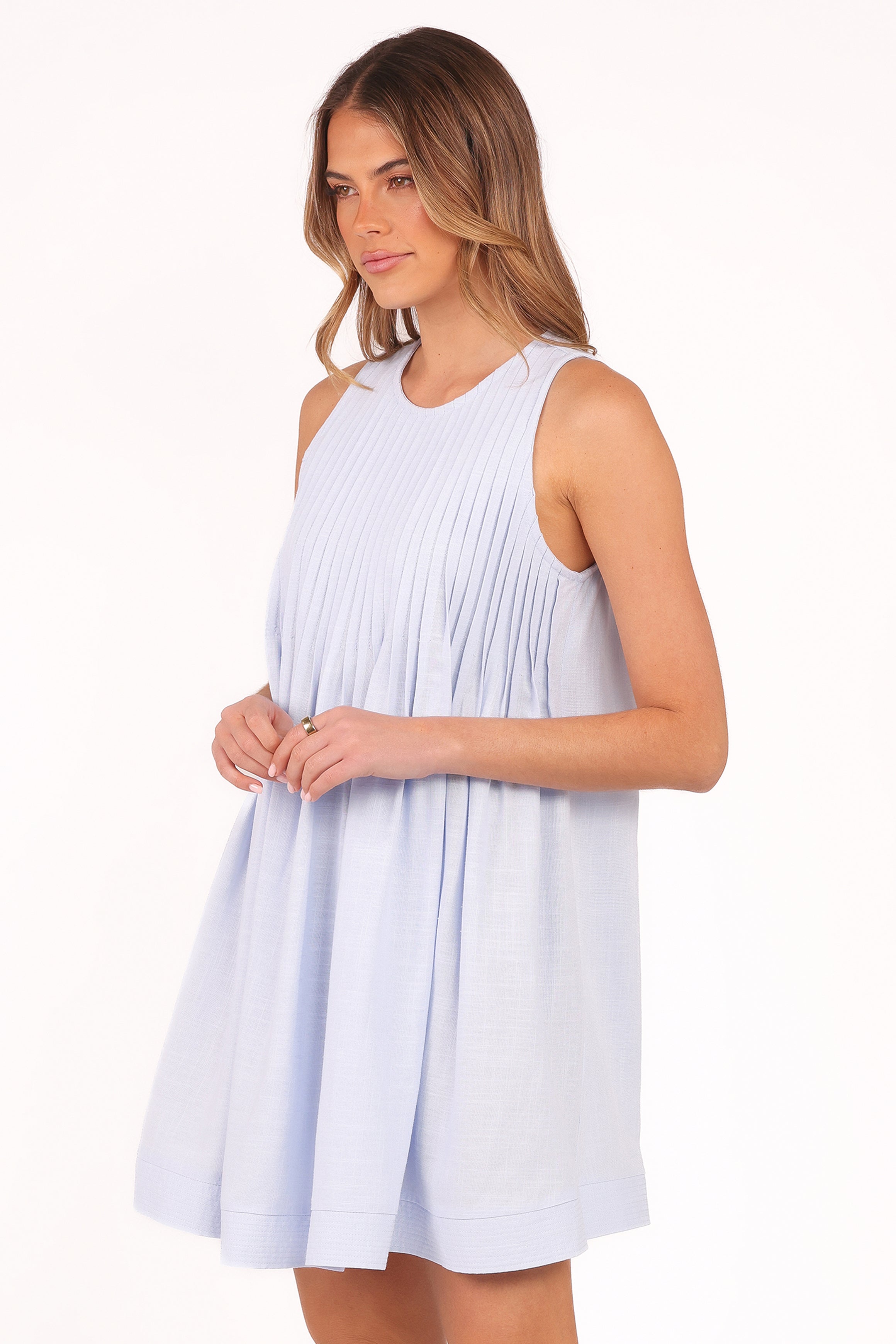 Daniela Mini Dress - Blue Flowy Summer Dress for Women | Perfect for Beach, Party & Casual Wear