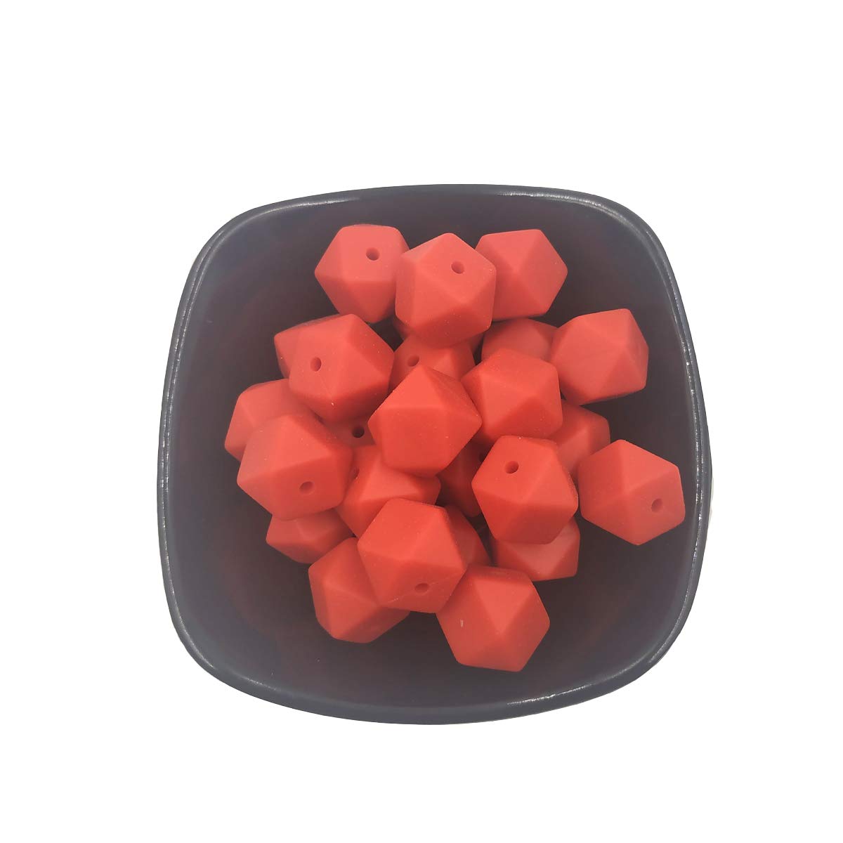 14mm Silicone Hexagonal Beads for DIY Jewelry & Keychains - 50pcs Bulk Craft Beads for Women